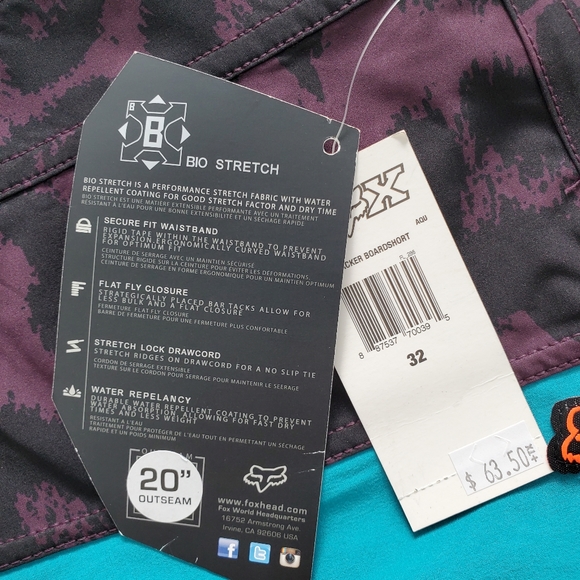 2/40$ - NWT - FOX RACING - Boardshort - 32 - Picture 7 of 7
